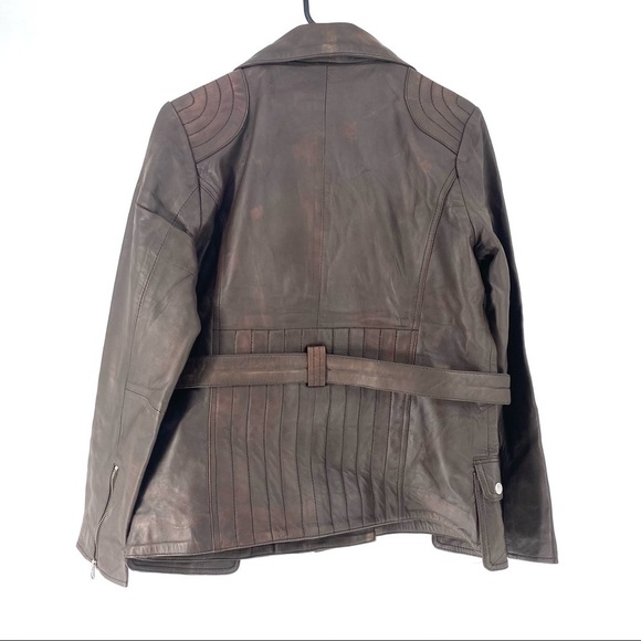 Real Leather Women's Victoria Distressed Jacket L - Picture 6 of 7